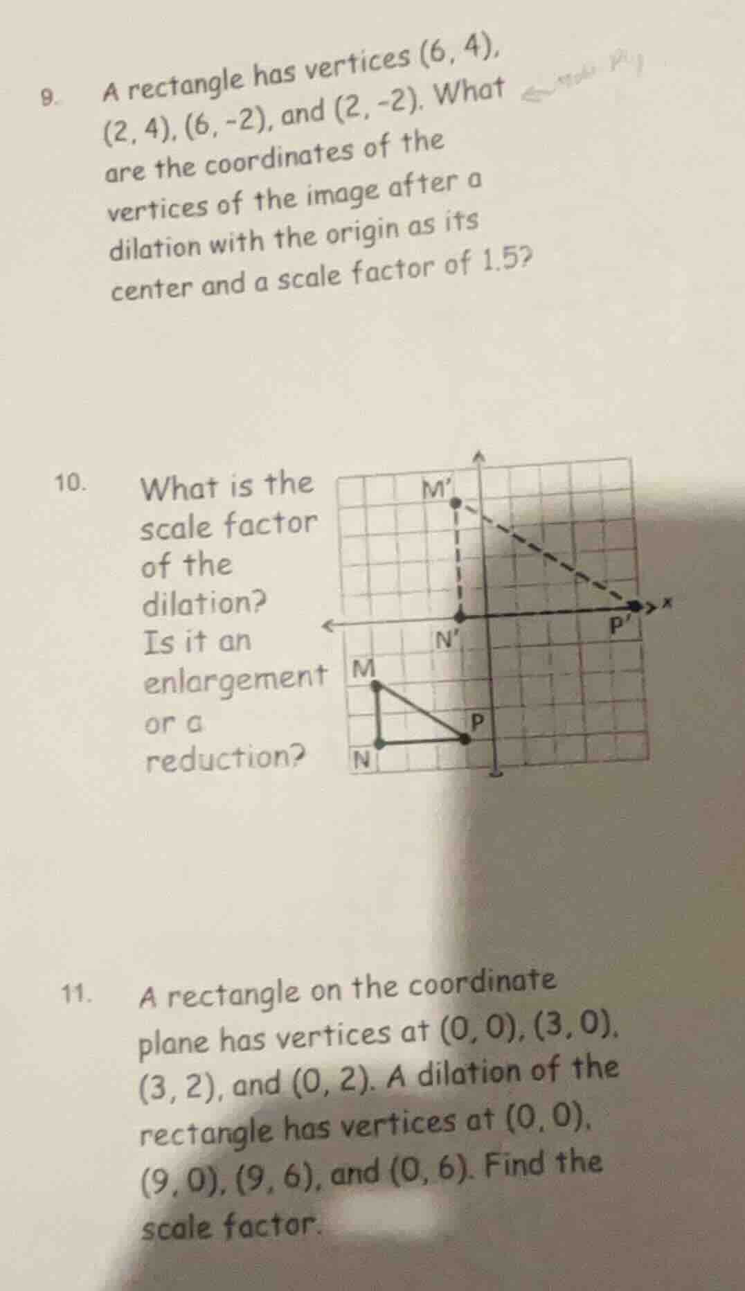 9. a rectangle has vertices (6, 4), (2, 4), (6, -2), and (2, -2). what …