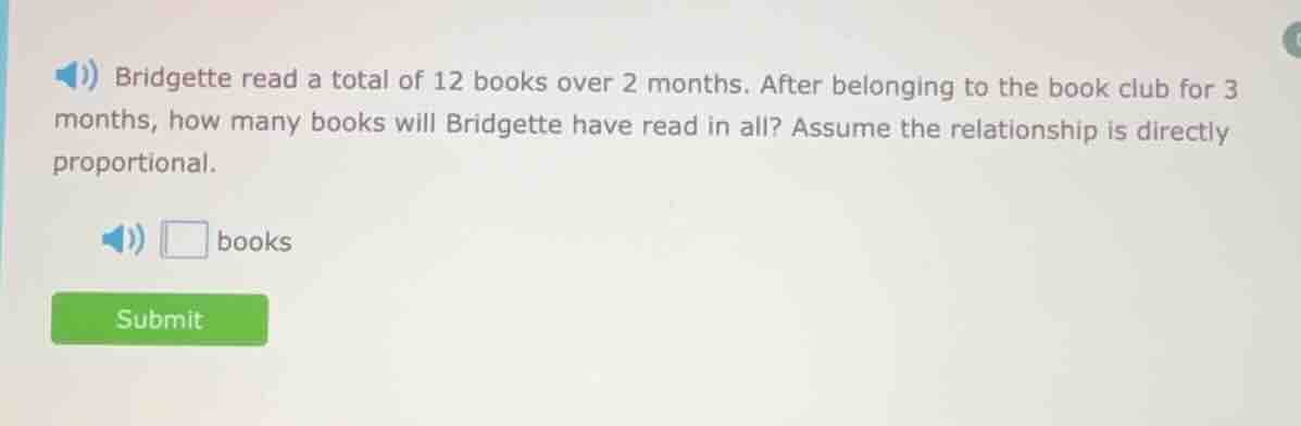 bridgette read a total of 12 books over 2 months. after belonging to th…