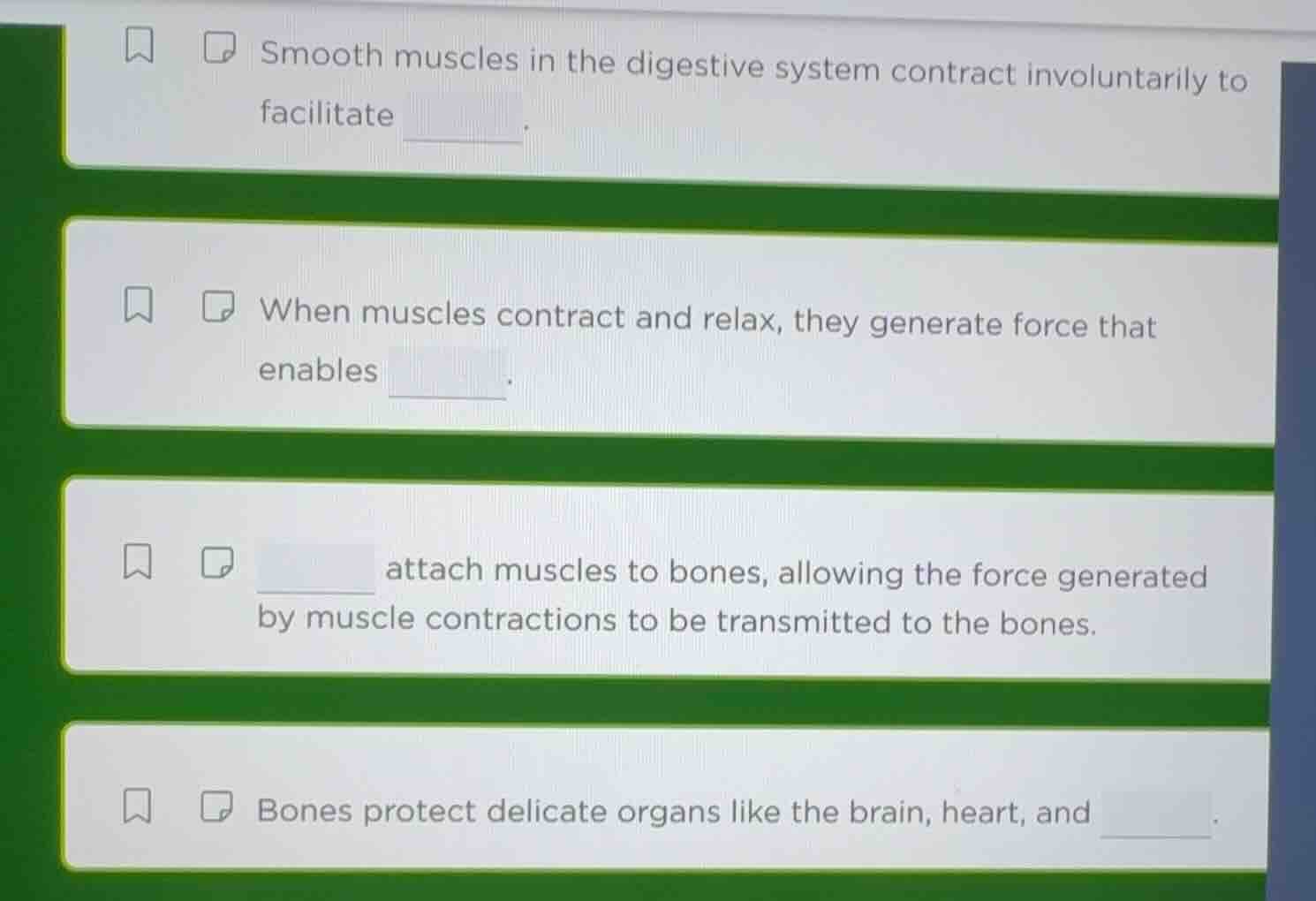 1. smooth muscles in the digestive system contract involuntarily to fac…