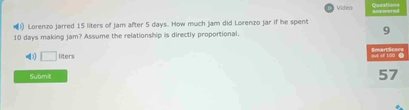 lorenzo jarred 15 liters of jam after 5 days. how much jam did lorenzo …