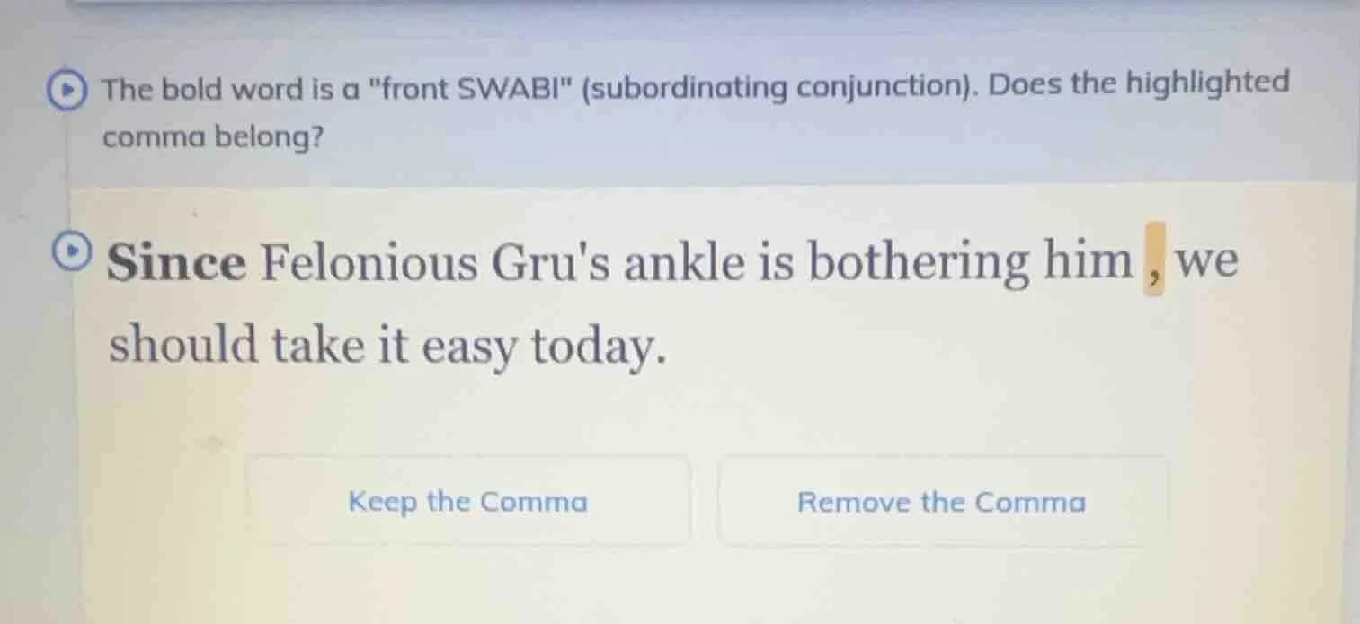 the bold word is a \front swabi\ (subordinating conjunction). does the …