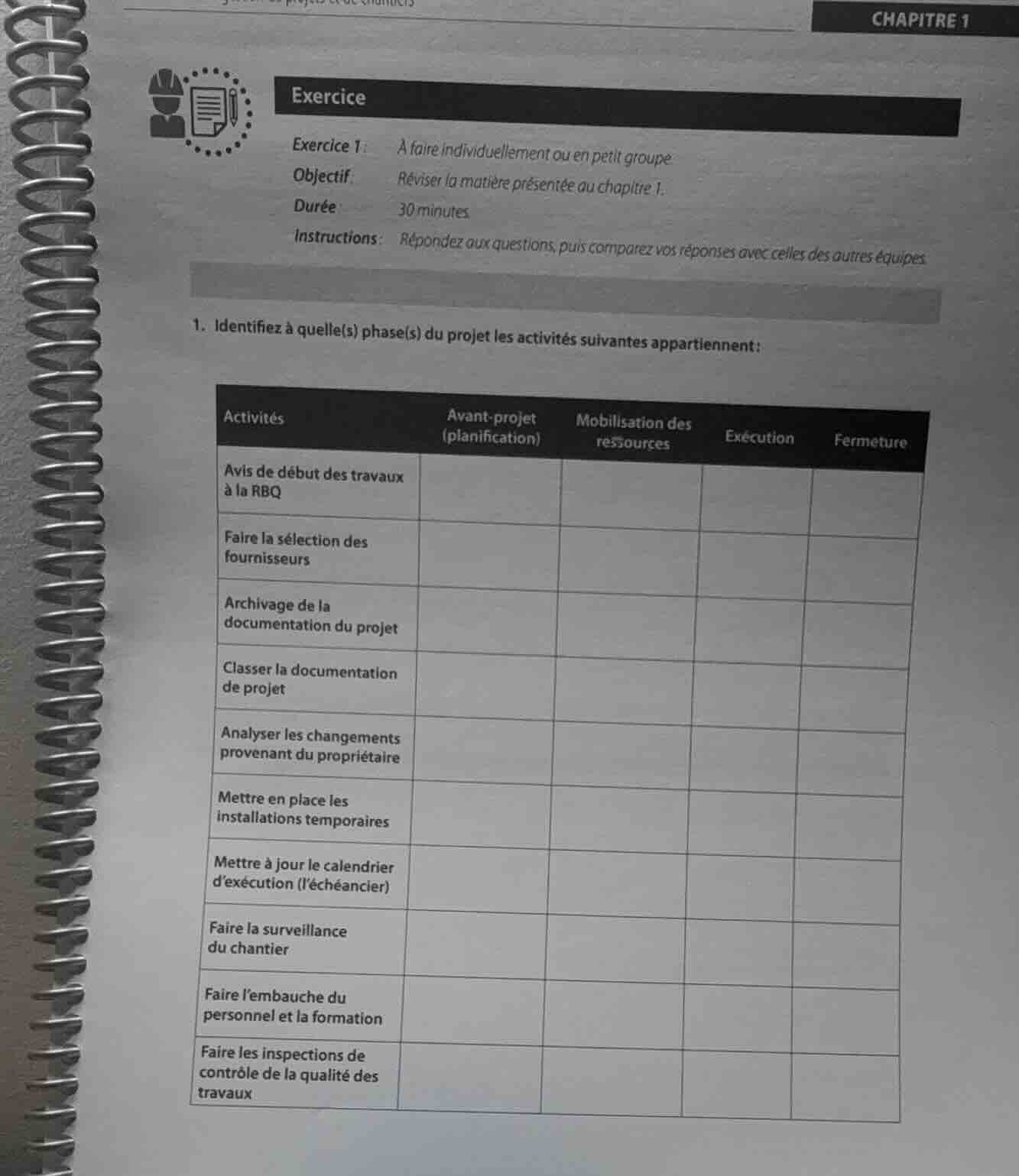 chapitre 1 exercice exercice 1: à faire individuellement ou en petit gr…