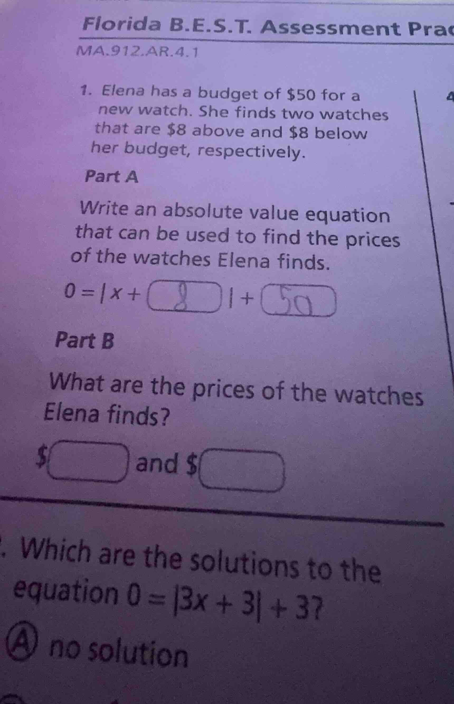 florida b.e.s.t. assessment pracma.912.ar.4.11. elena has a budget of $…