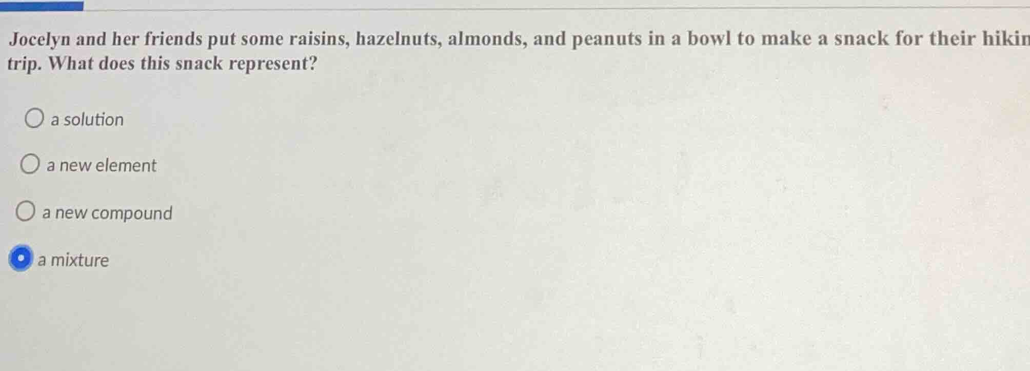 jocelyn and her friends put some raisins, hazelnuts, almonds, and peanu…