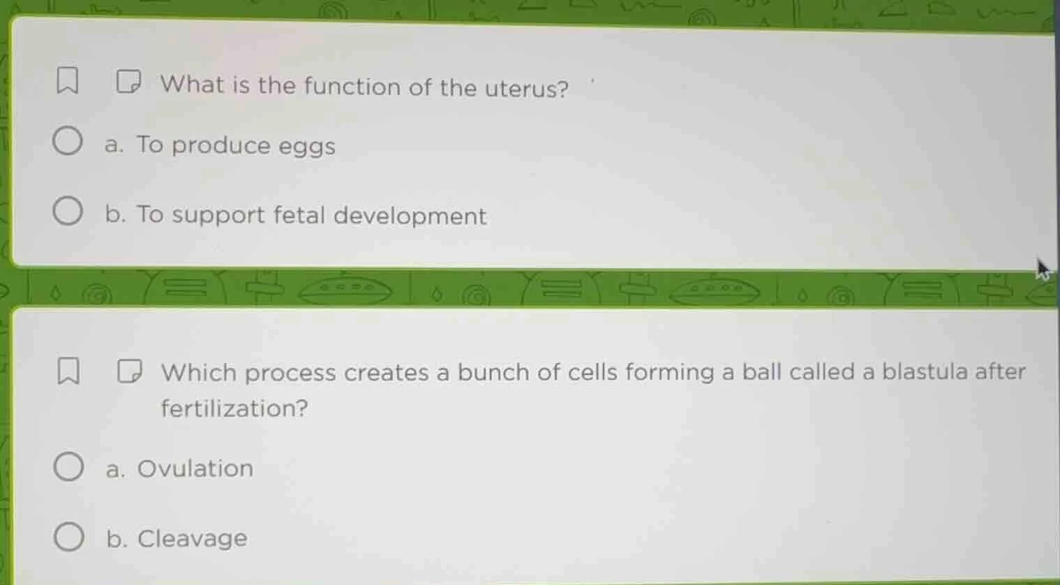 what is the function of the uterus? a. to produce eggs b. to support fe…