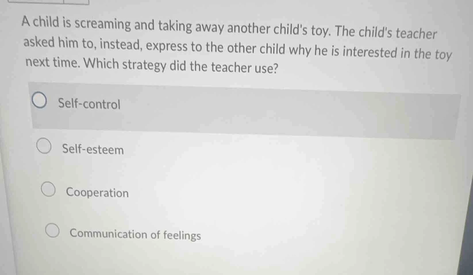 a child is screaming and taking away another childs toy. the childs tea…