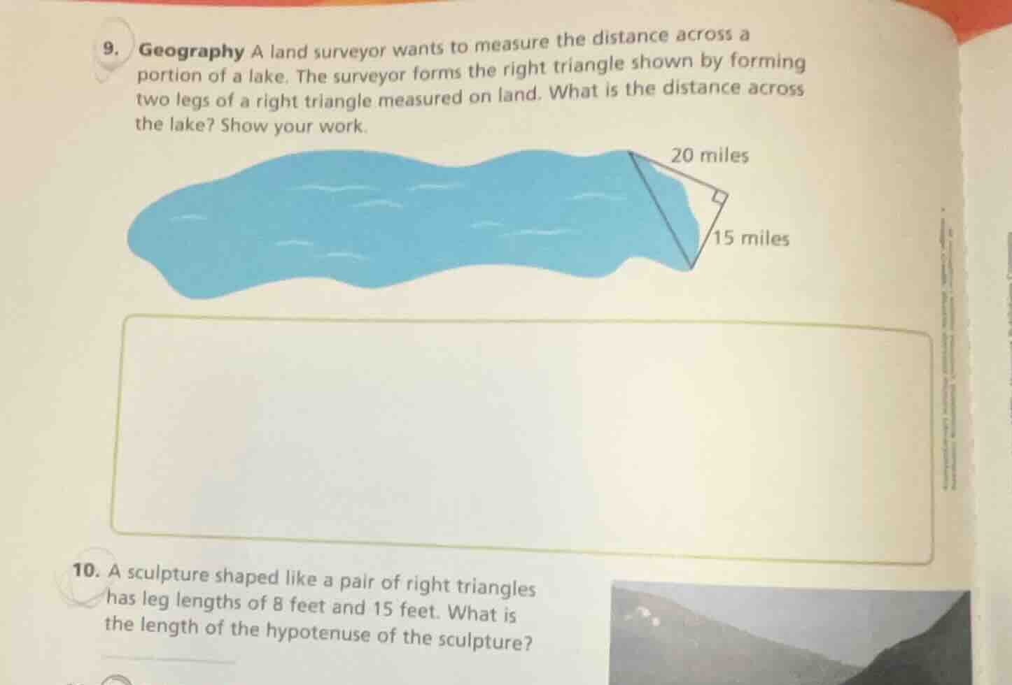 9. geography a land surveyor wants to measure the distance across a por…