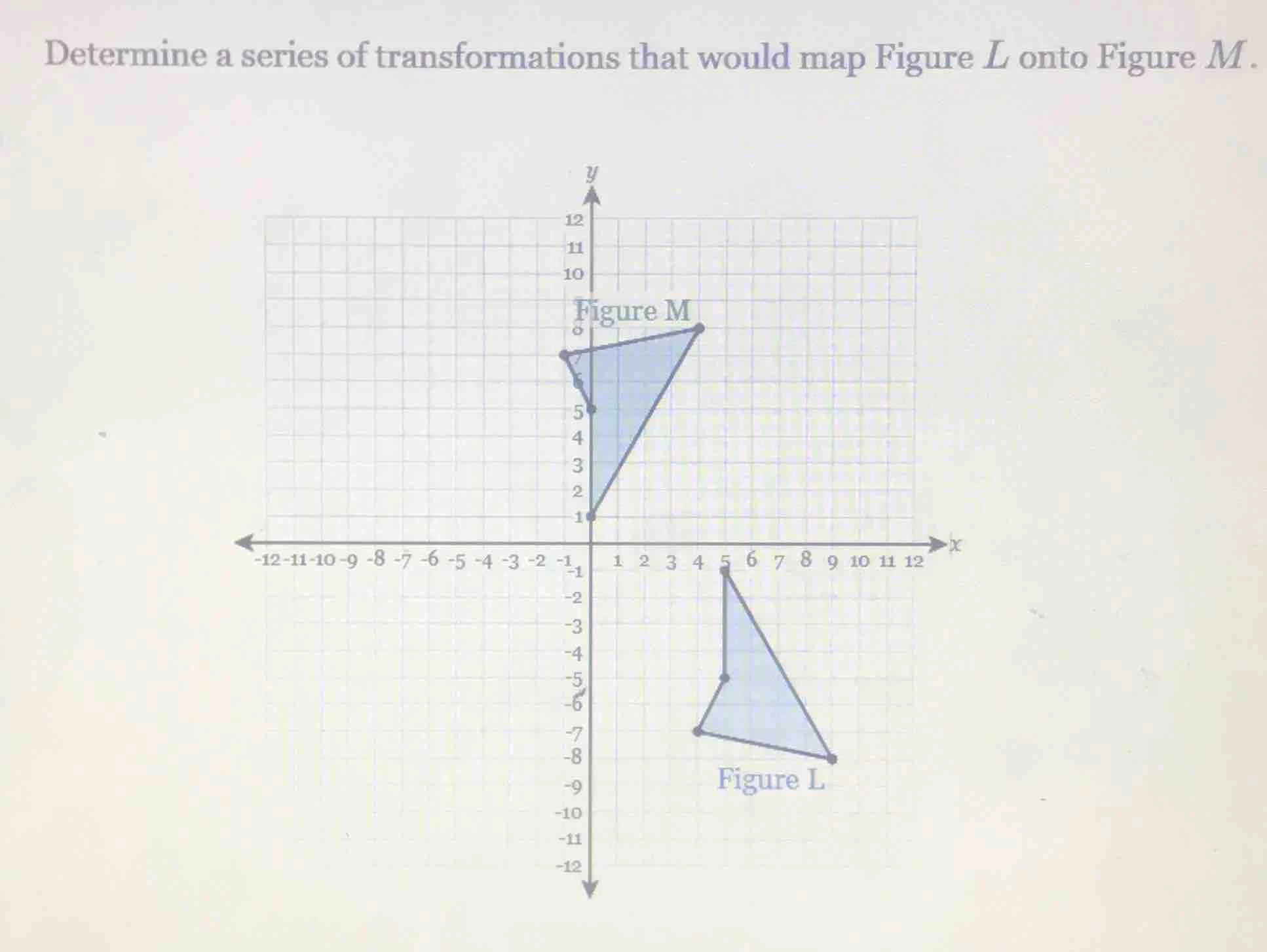 determine a series of transformations that would map figure $l$ onto fi…