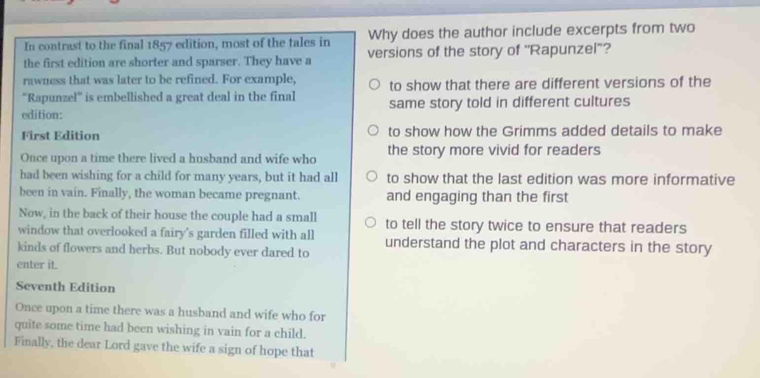 in contrast to the final 1857 edition, most of the tales in the first e…