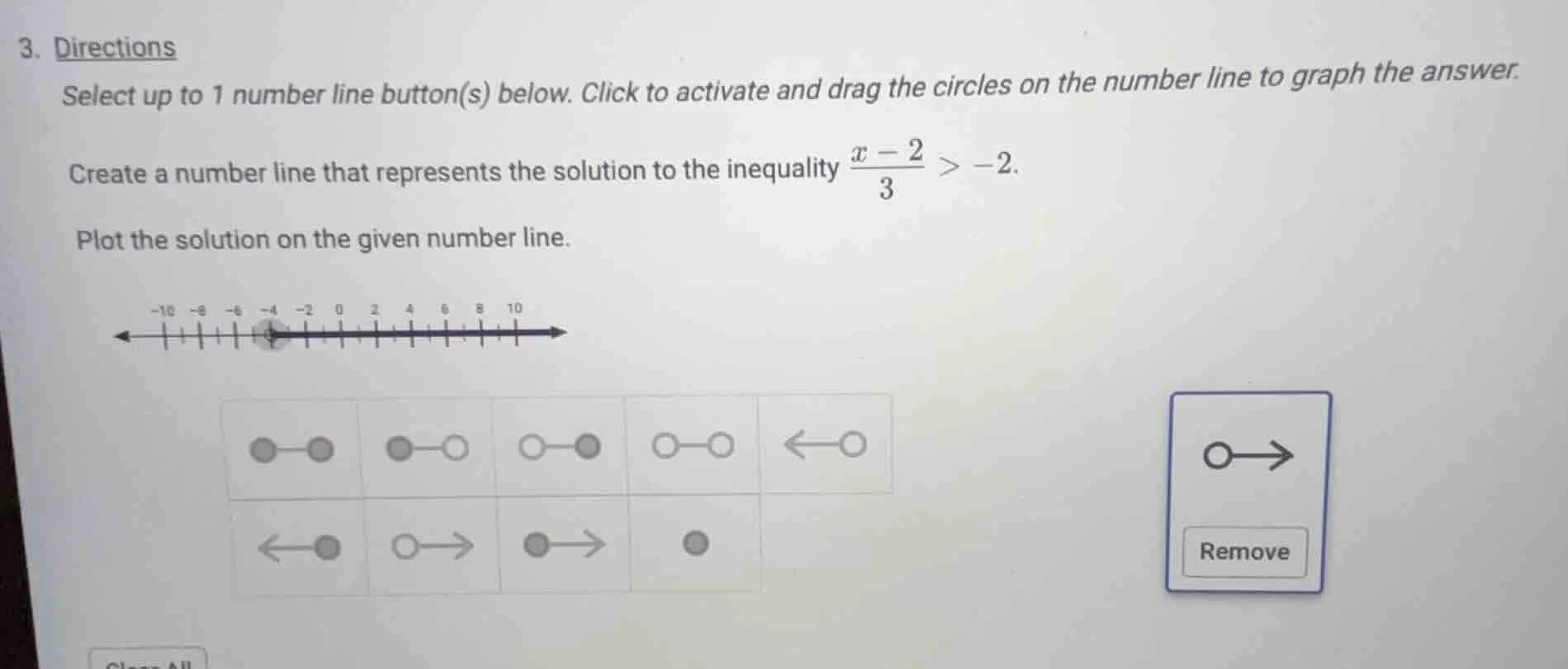 3. directions select up to 1 number line button(s) below. click to acti…