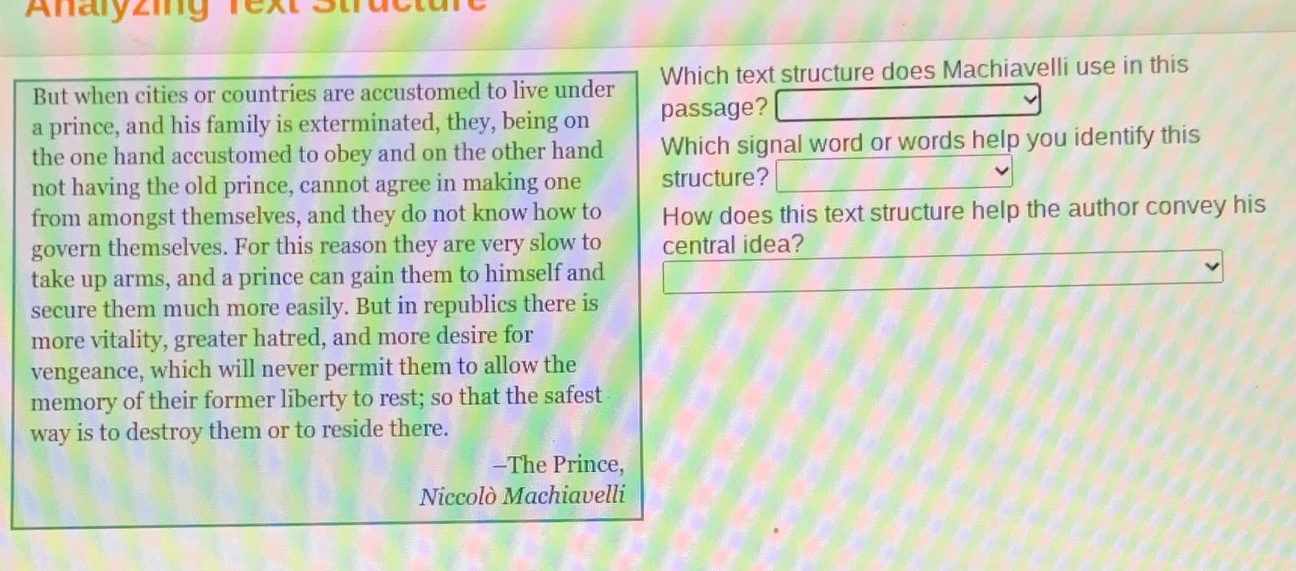 analyzing text structure but when cities or countries are accustomed to…