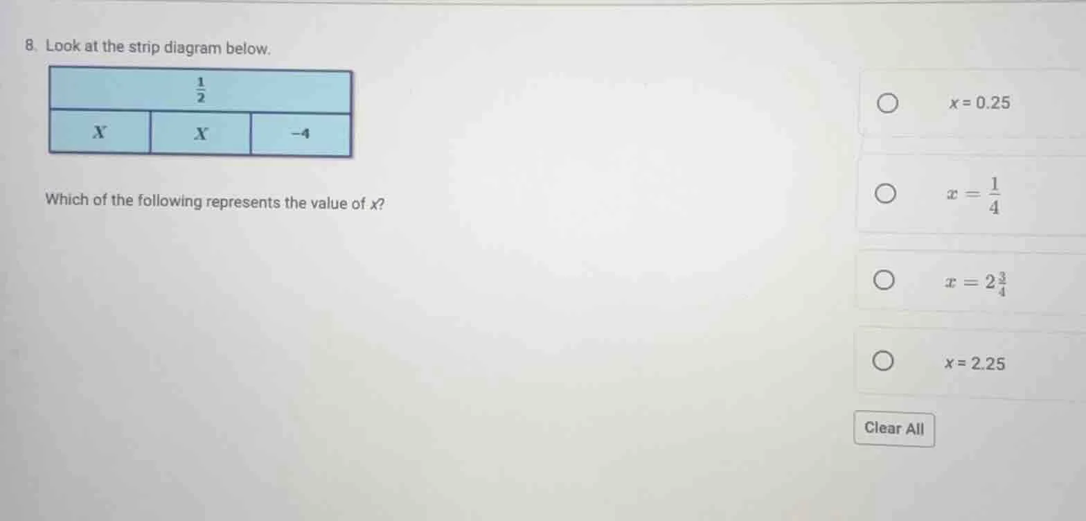 8. look at the strip diagram below.which of the following represents th…