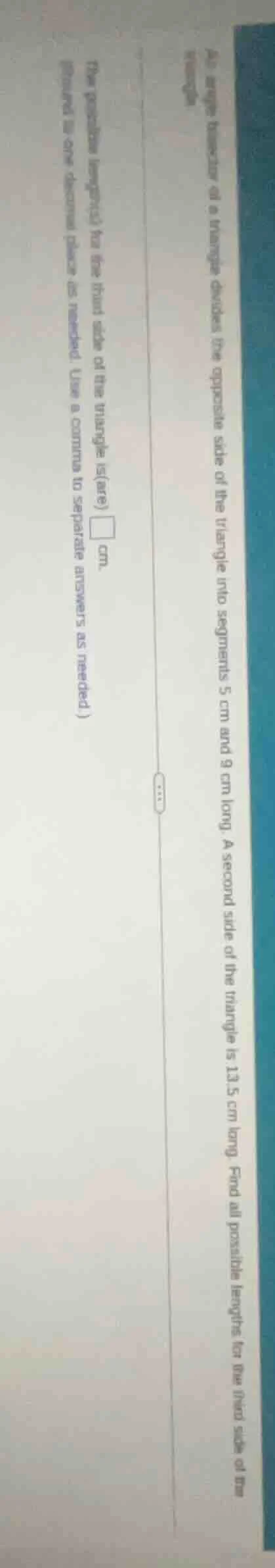 an angle bisector of a triangle divides the opposite side of the triang…
