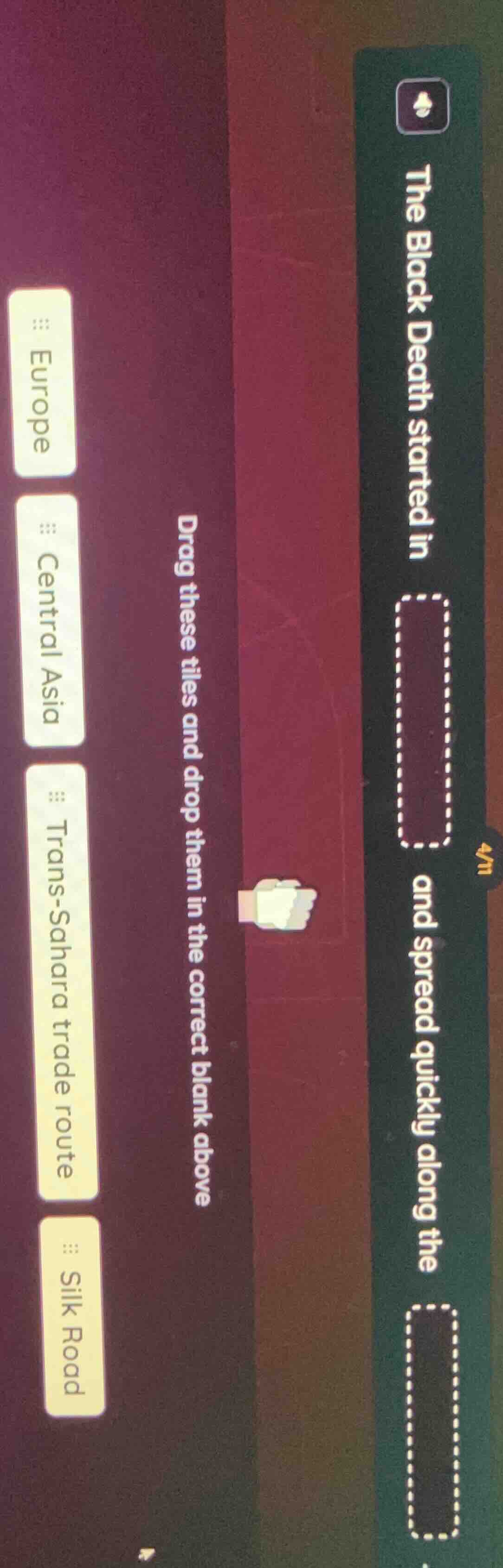 the black death started in ____ and spread quickly along the ____ drag …