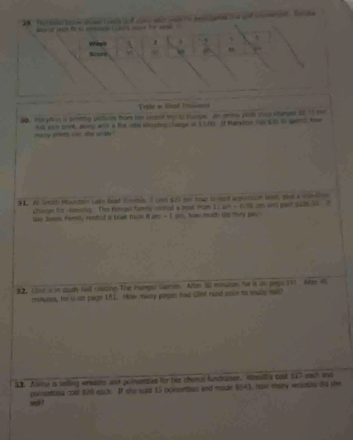 29. the text for question 29 is unclear, only the chart is visible: a t…