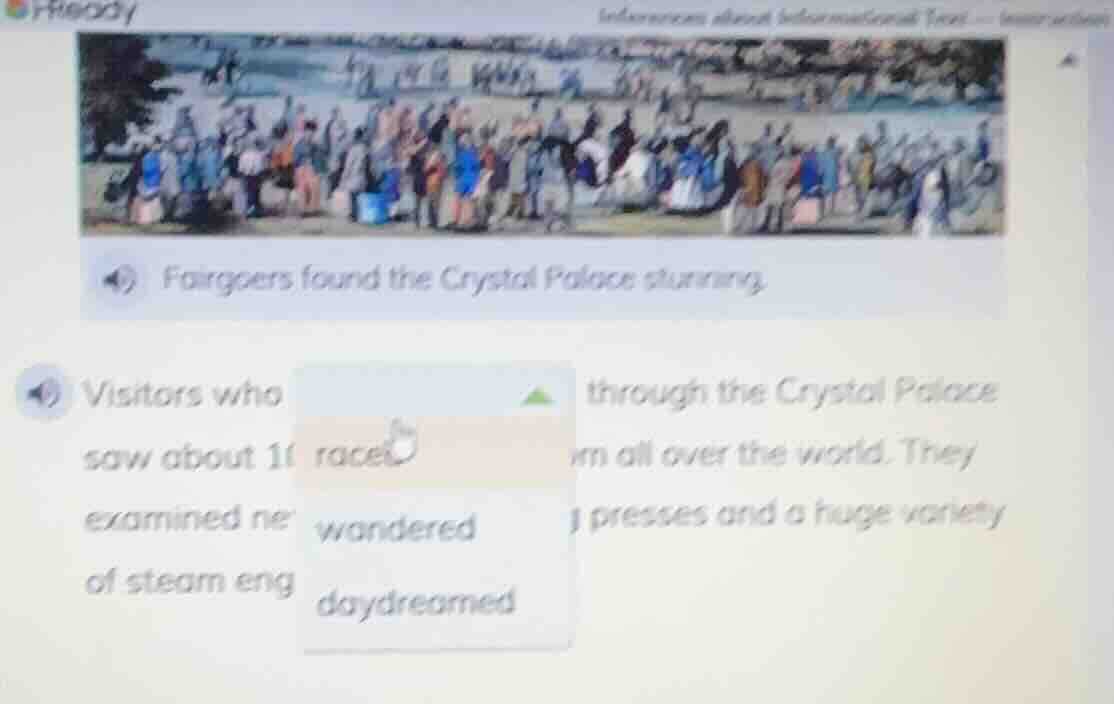 fairgoers found the crystal palace stunning. visitors who ____ through …