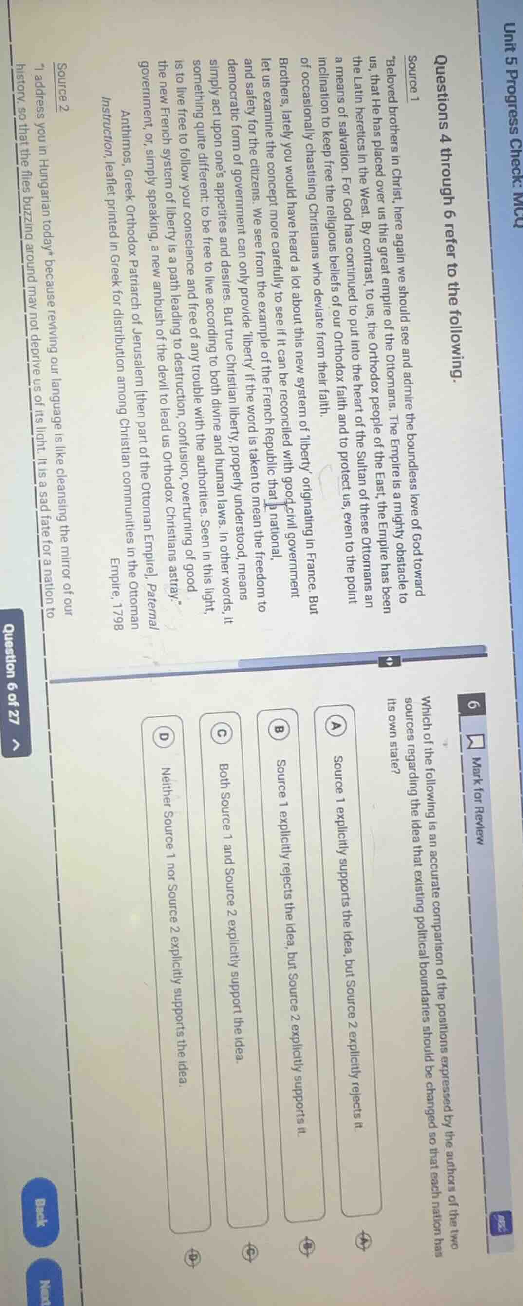 unit 5 progress check: mcq questions 4 through 6 refer to the following…