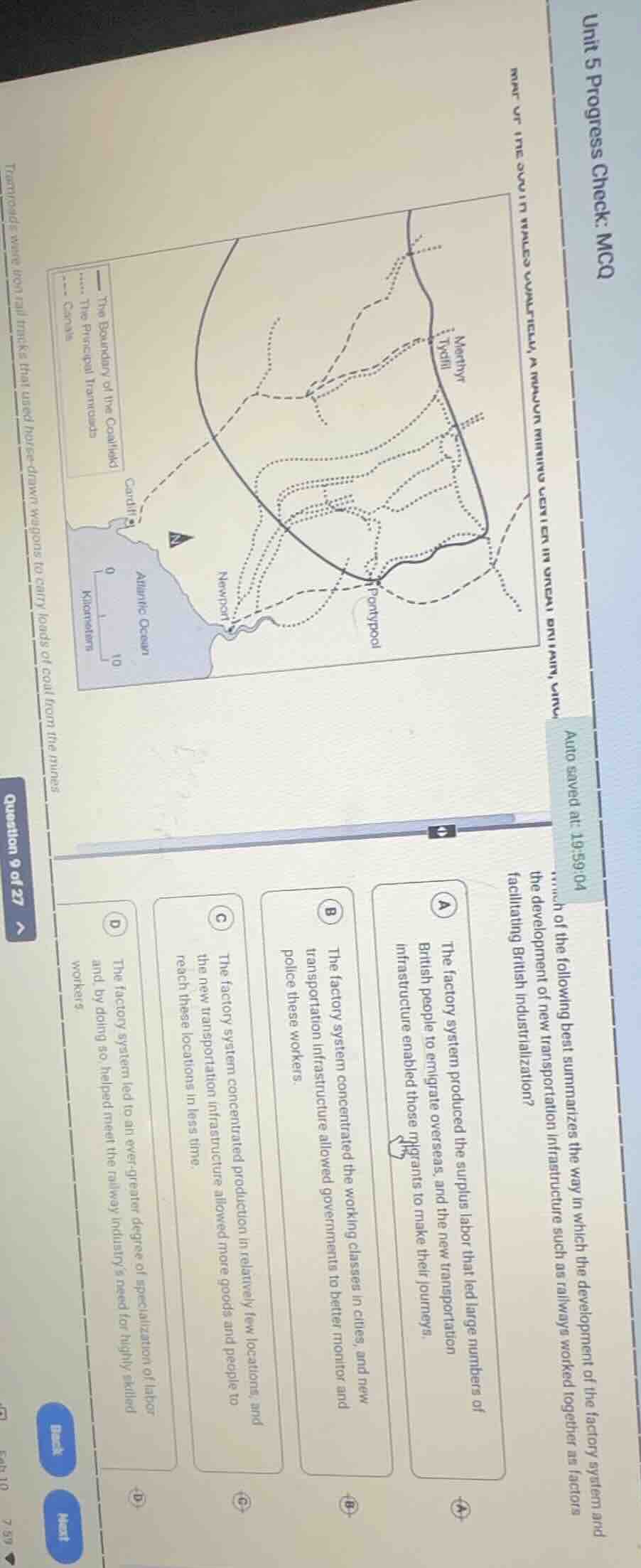 unit 5 progress check: mcqmap of the south wales coalfield, a major min…