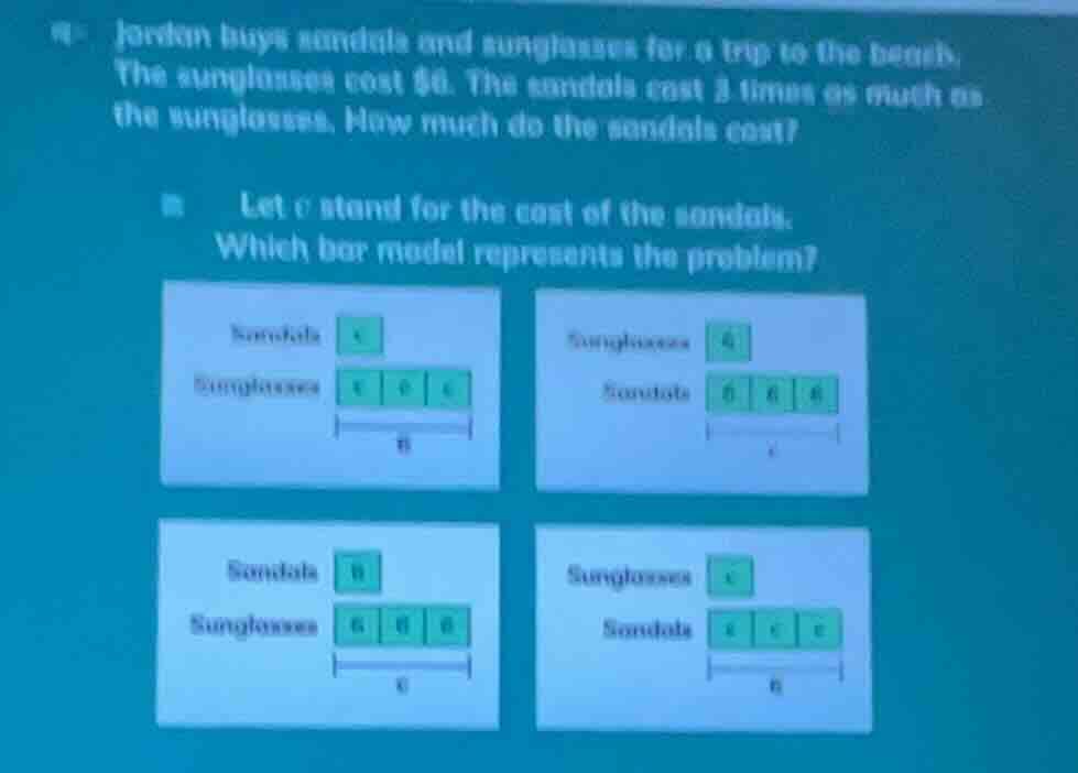 1. jordan buys sandals and sunglasses for a trip to the beach. the sung…