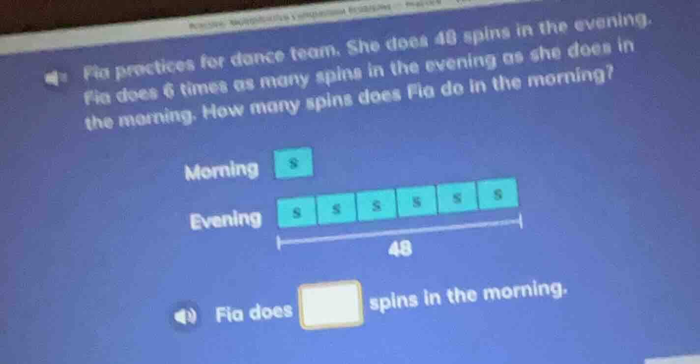 fia practices for dance team. she does 48 spins in the evening. fia doe…