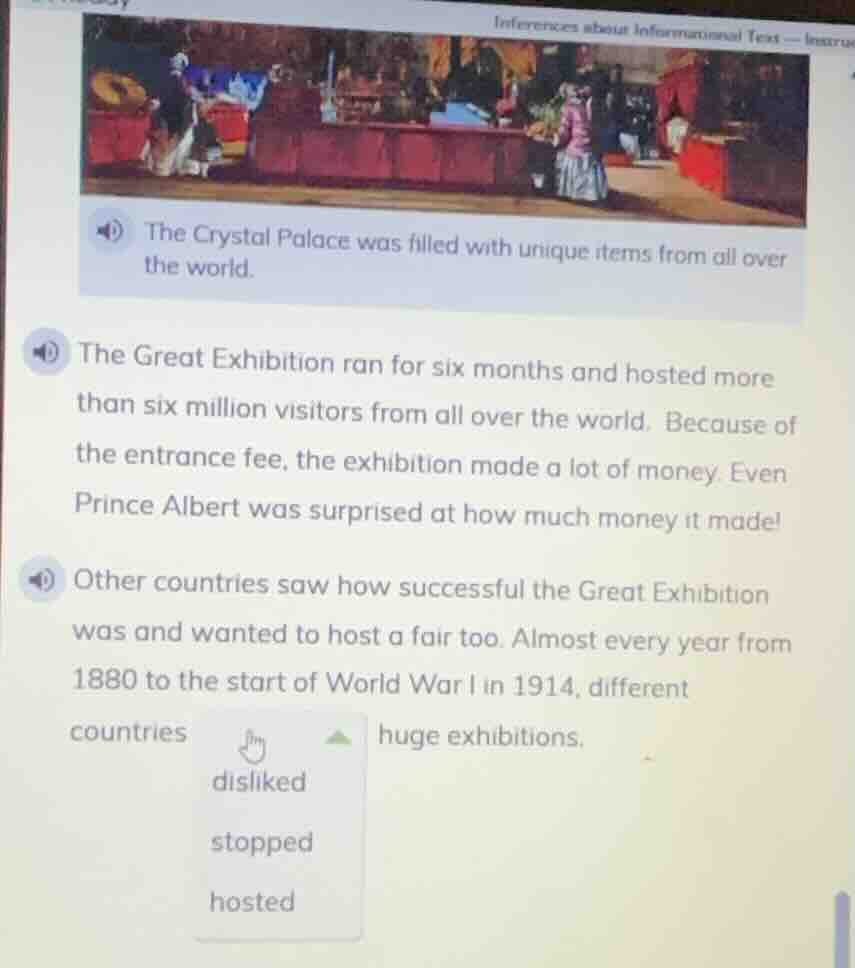 inferences about informational text - instruthe crystal palace was fill…