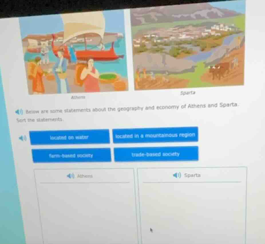 (1) below are some statements about the geography and economy of athens…