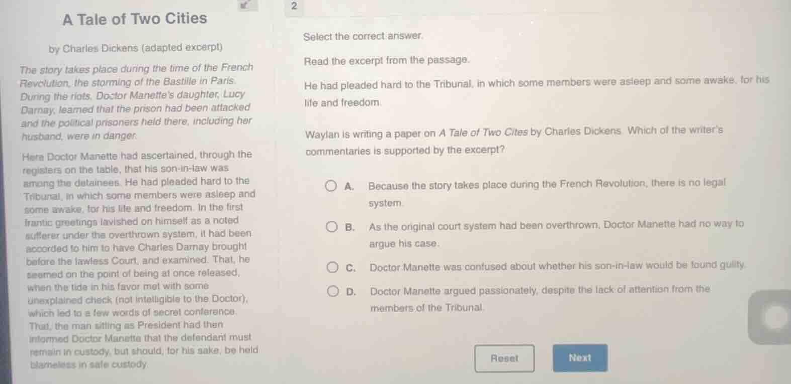 a tale of two cities by charles dickens (adapted excerpt) the story tak…