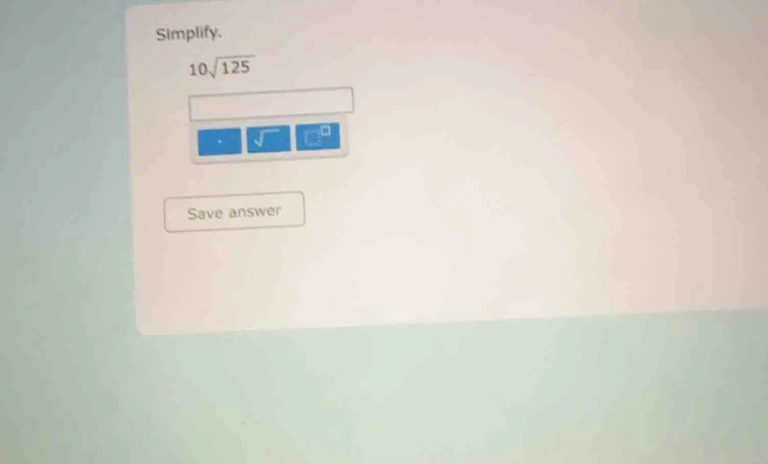 simplify. $10\\sqrt{125}$