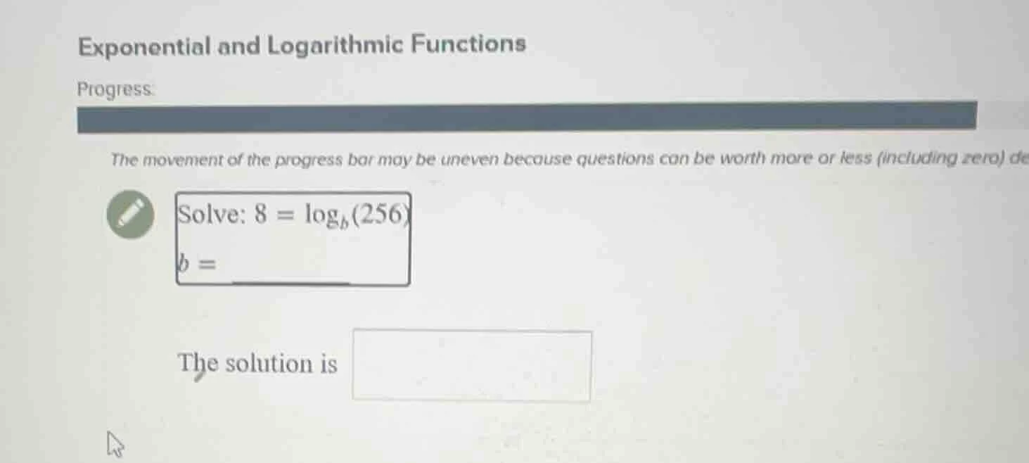 exponential and logarithmic functions progress: the movement of the pro…