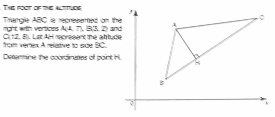 the foot of the altitude triangle abc is represented on the right with …