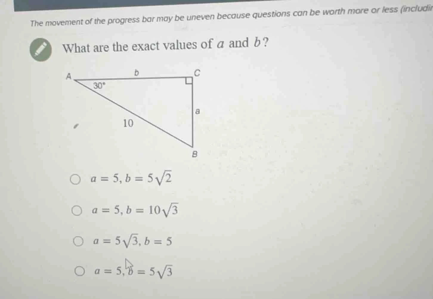 the movement of the progress bar may be uneven because questions can be…