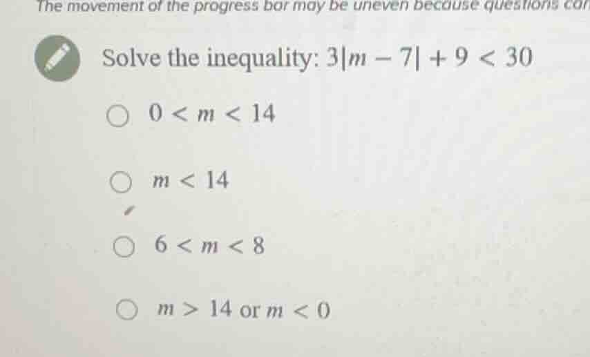 the movement of the progress bar may be uneven because questions cansol…