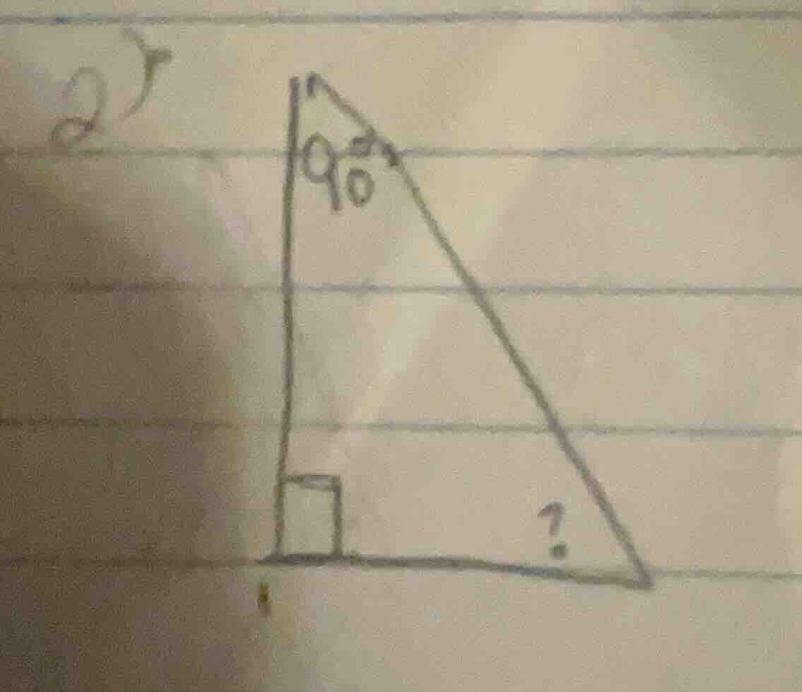 2) calculate the measure of the unknown angle (?) in the figure, where …