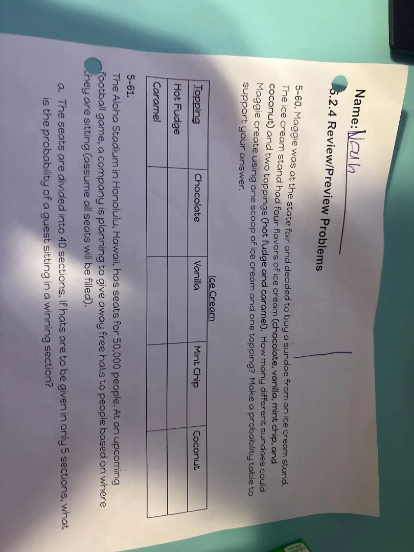 name: noah 5.2.4 review/preview problems 5-60. maggie was at the state …