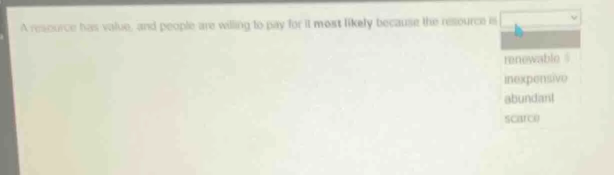 a resource has value, and people are willing to pay for it most likely …