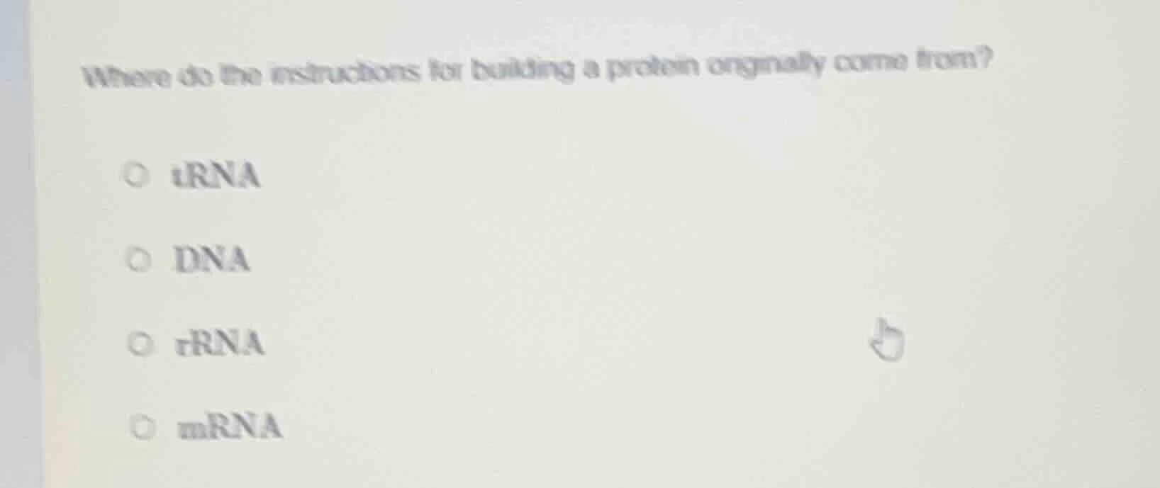 where do the instructions for building a protein originally come from? …