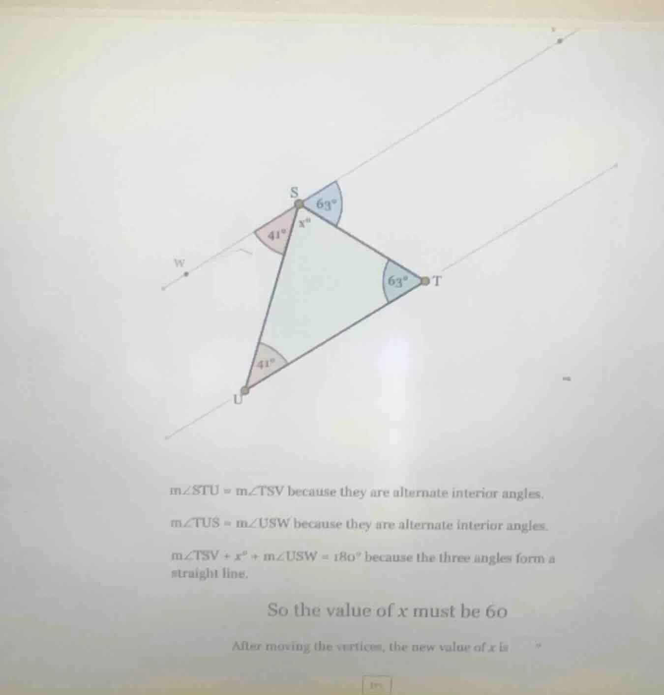 $mangle stu = mangle tsv$ because they are alternate interior angles.$m…