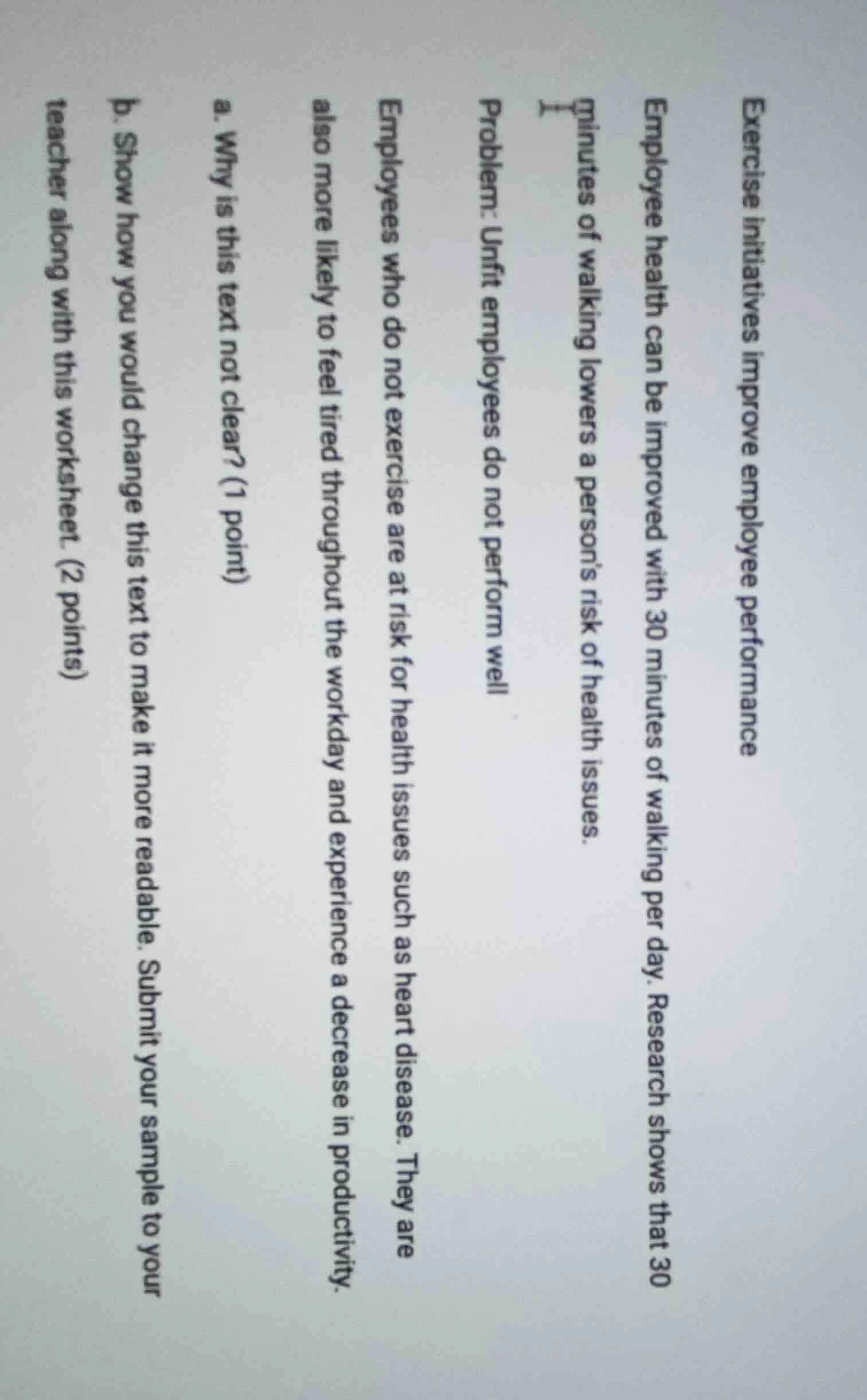 exercise initiatives improve employee performance employee health can b…