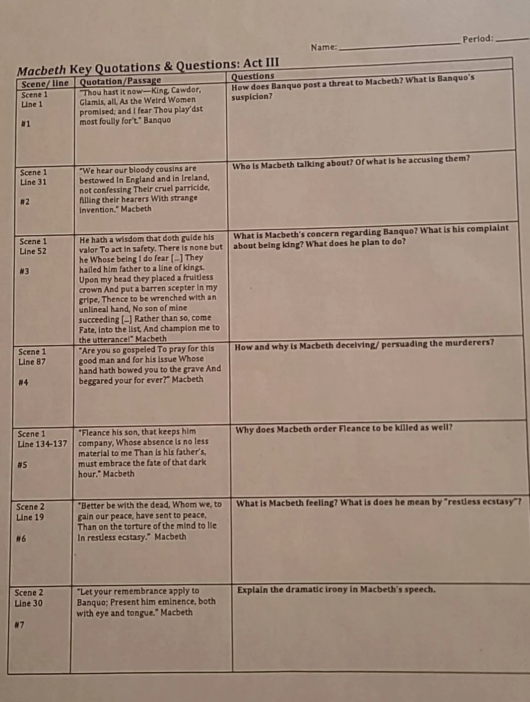 name: _______________ period: ______ macbeth key quotations & questions…