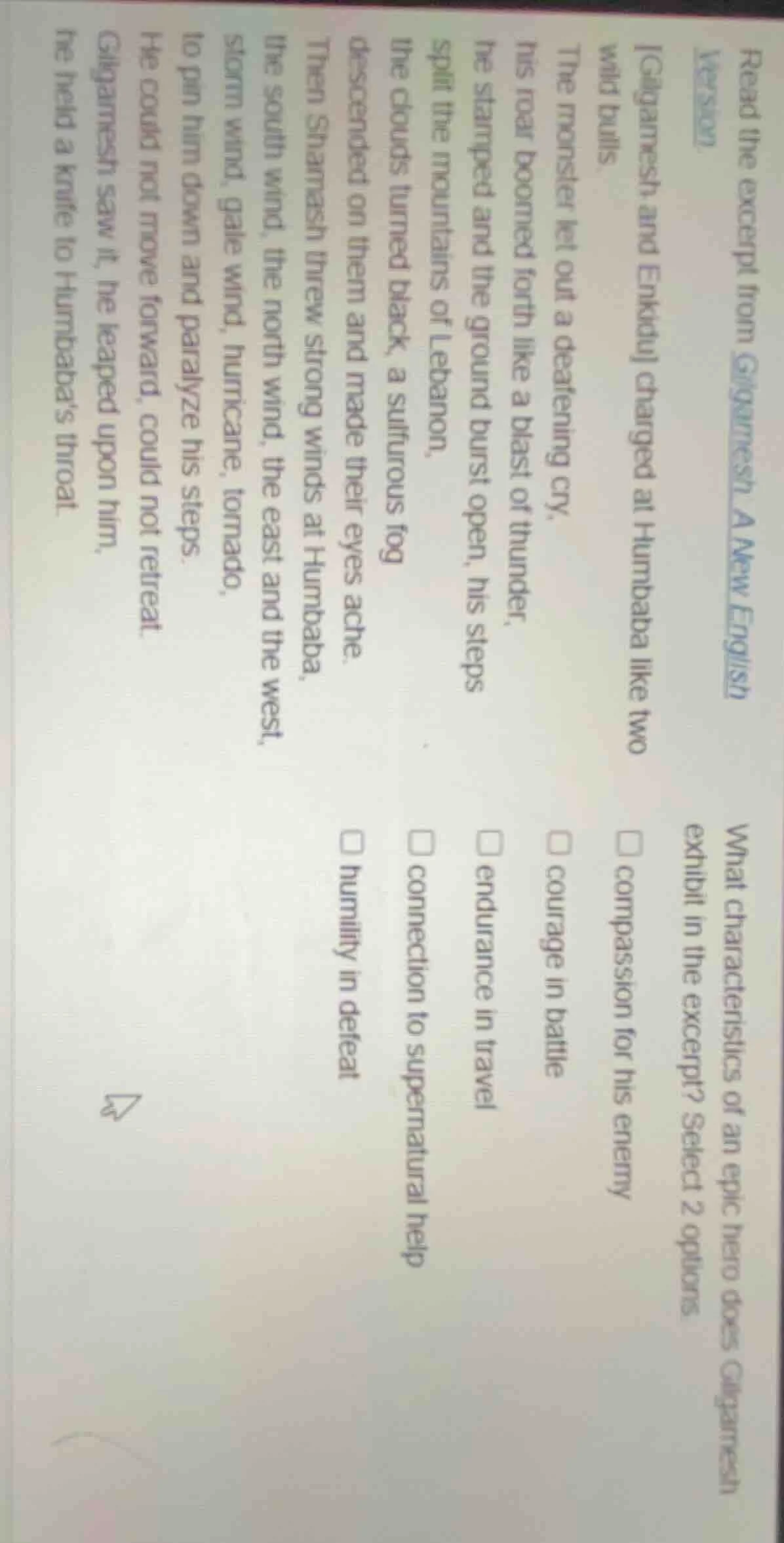 read the excerpt from gilgamesh: a new english version gilgamesh and en…