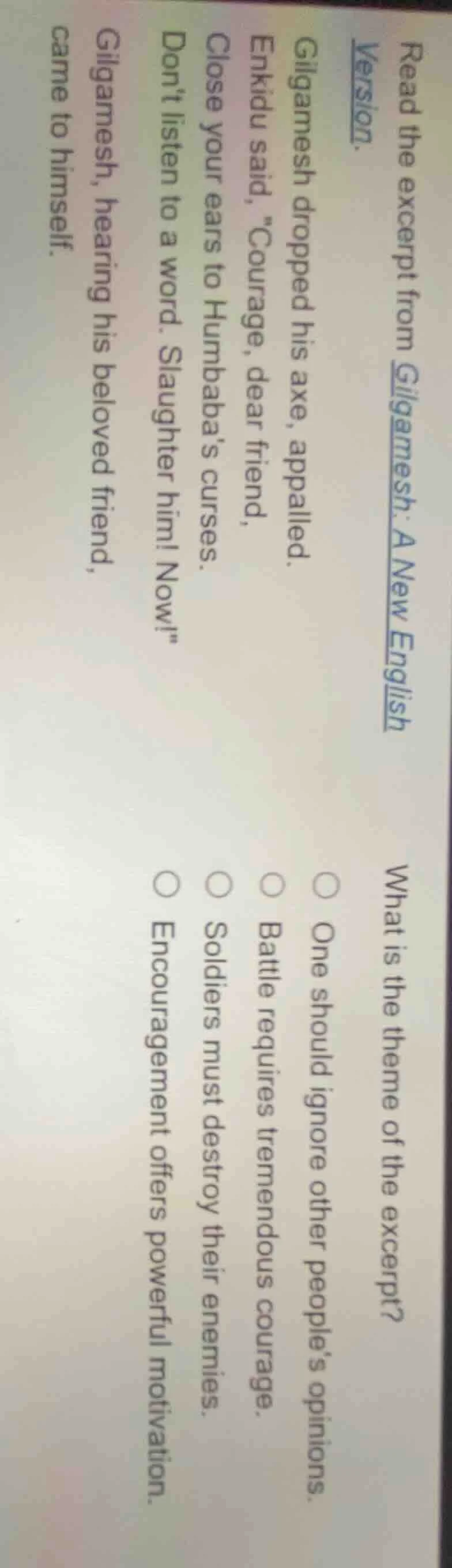 read the excerpt from gilgamesh: a new english version. gilgamesh dropp…