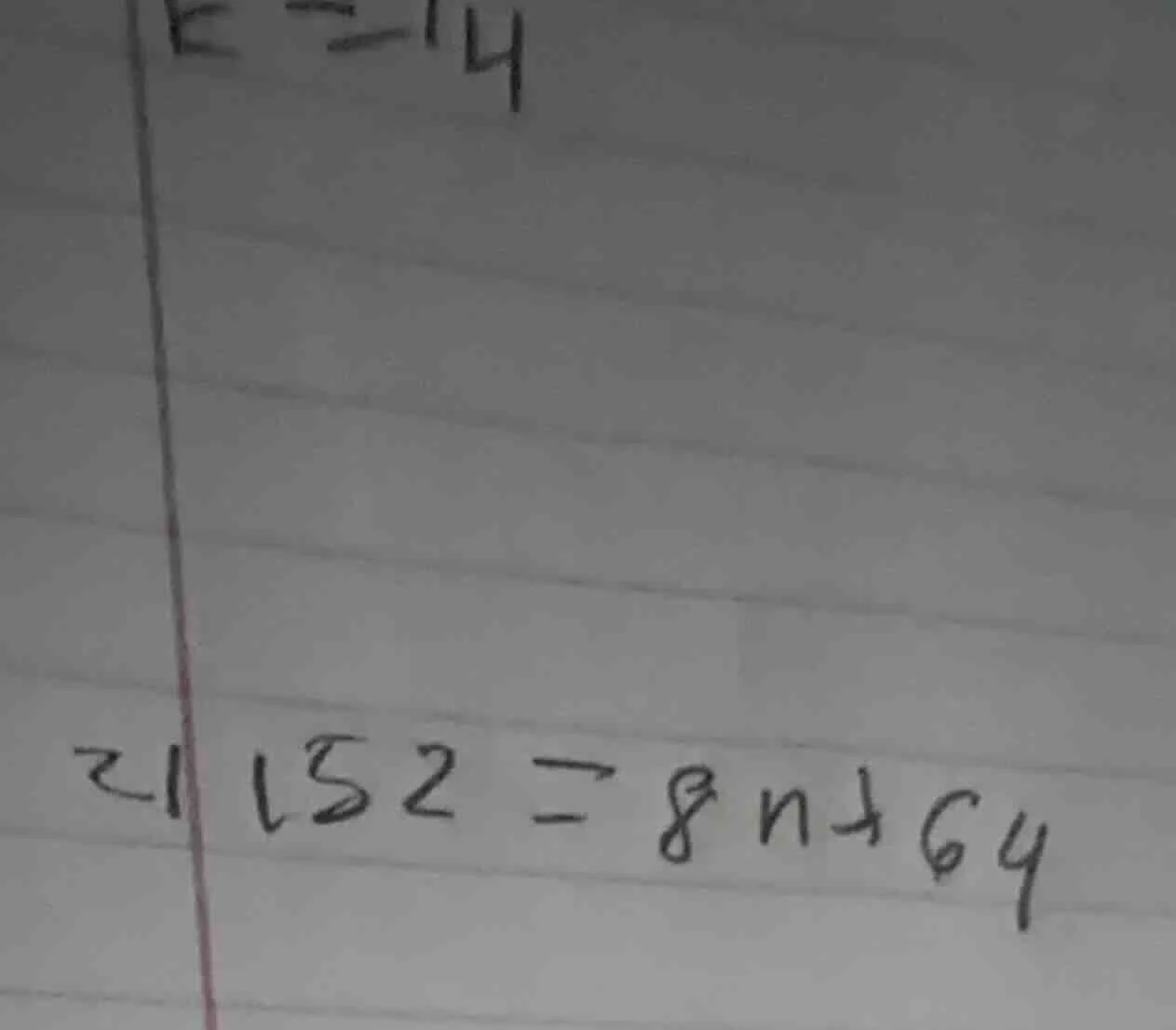 k = -14 152 = 8n + 64