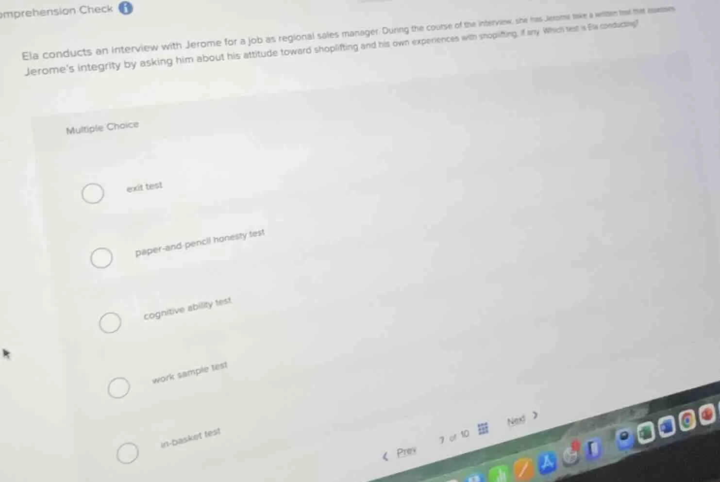 comprehension checkela conducts an interview with jerome for a job as r…