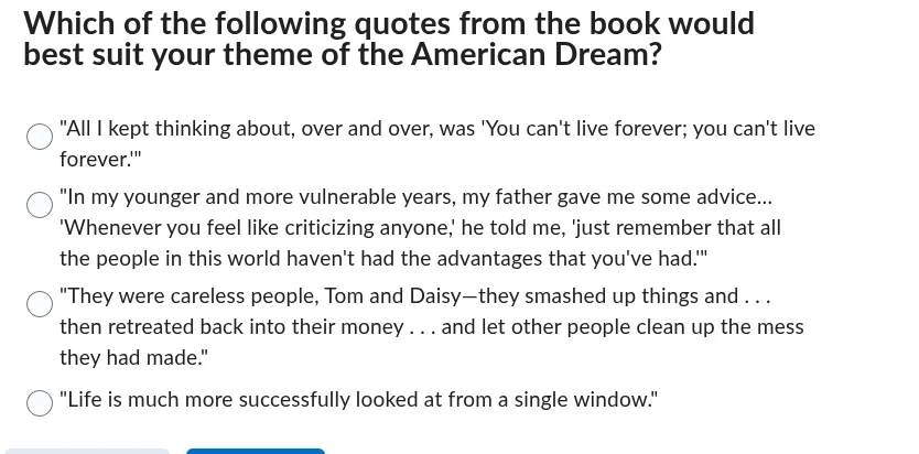 which of the following quotes from the book would best suit your theme …