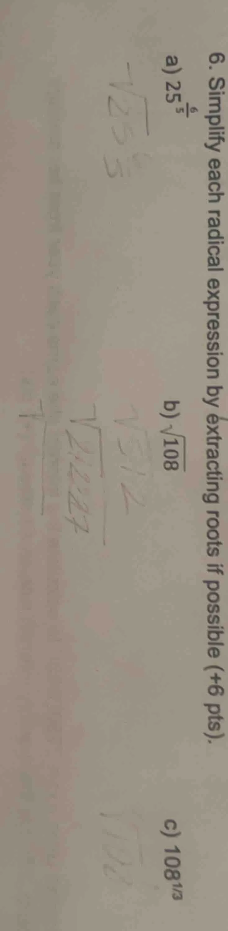 6. simplify each radical expression by extracting roots if possible (+6…