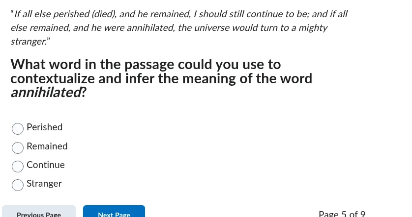 \if all else perished (died), and he remained, i should still continue …