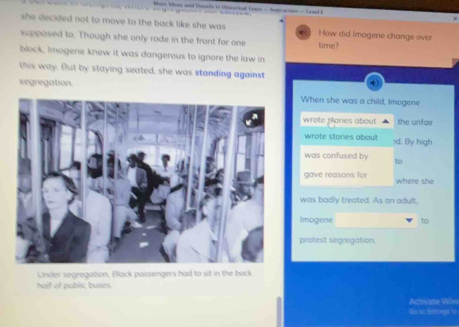 she decided not to move to the back like she was supposed to. though sh…