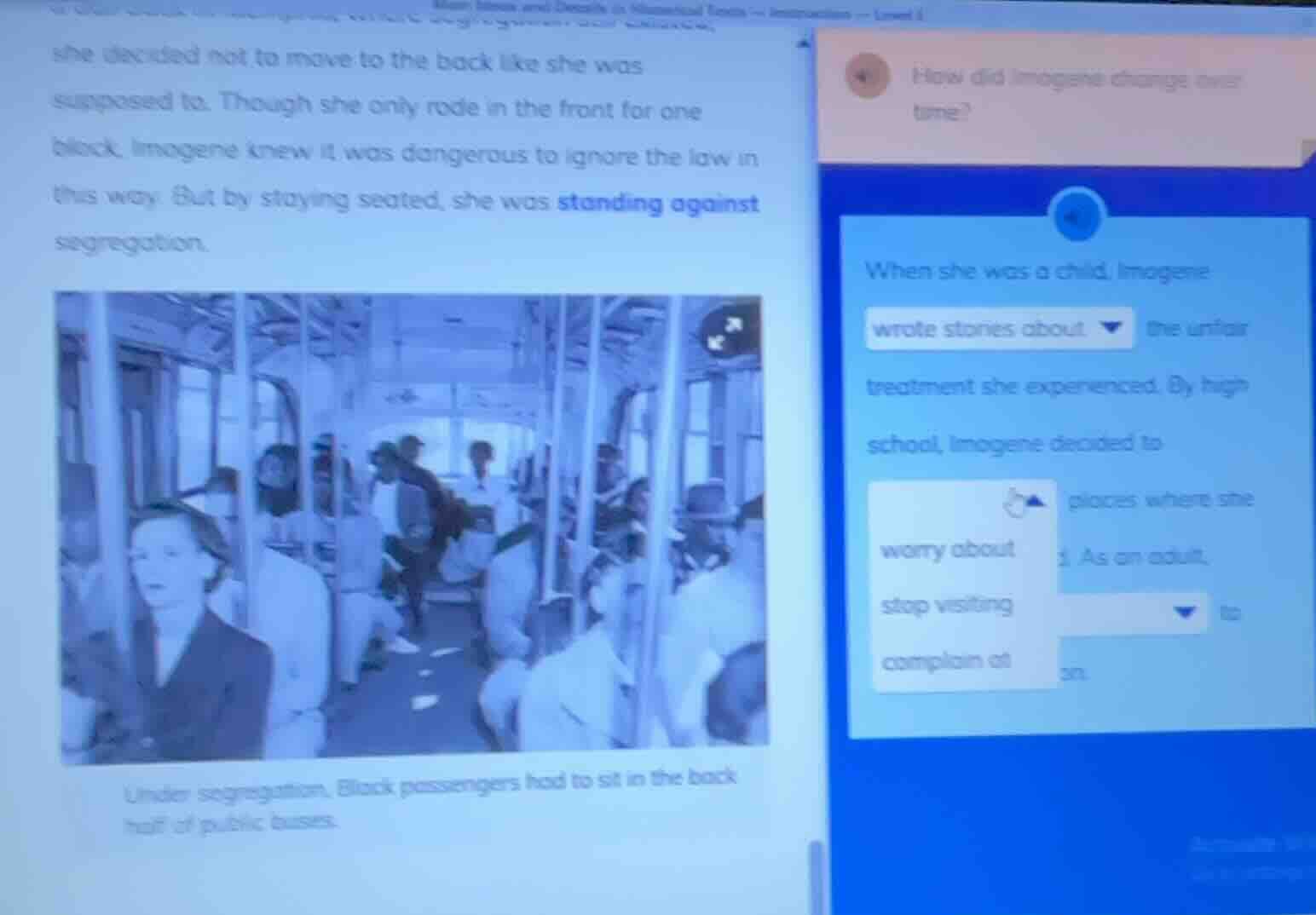 she decided not to move to the back like she was supposed to. though sh…