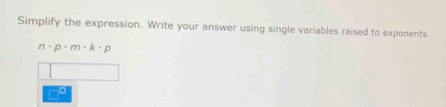 simplify the expression. write your answer using single variables raise…