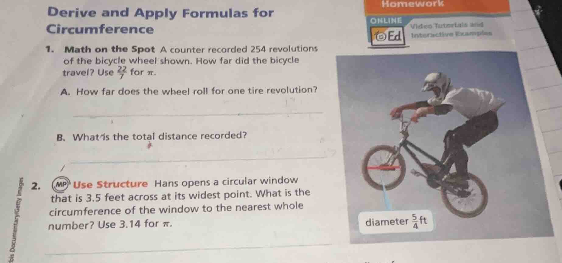 derive and apply formulas for circumference homework online video tutor…